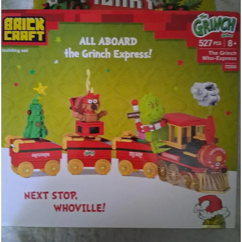 BRICK CRAFT The Grinch Building Sets - Merry Grinchmas Sign & Who-Express Train